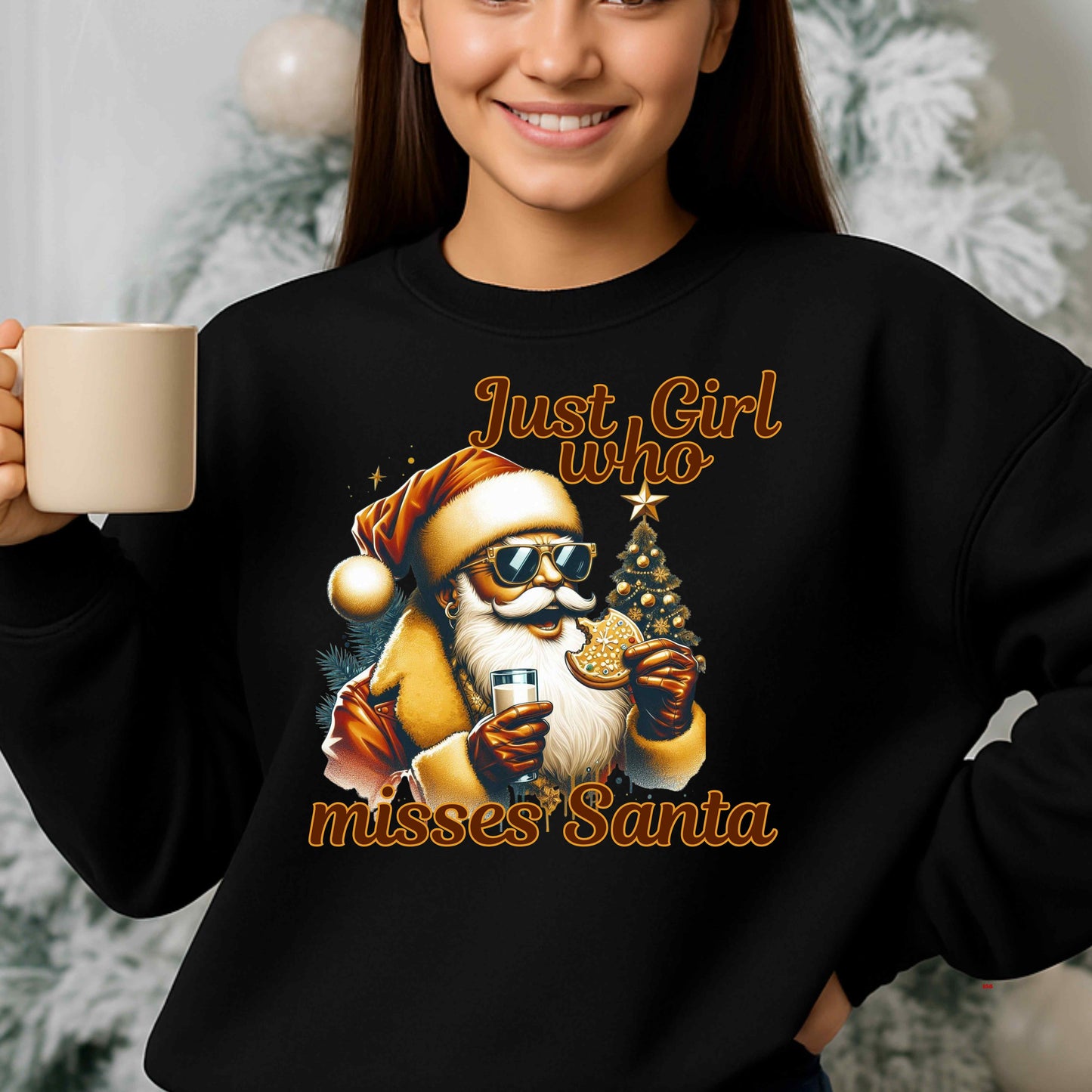 just a girl who misses Santa   Crewneck Pullover Sweatshirt
