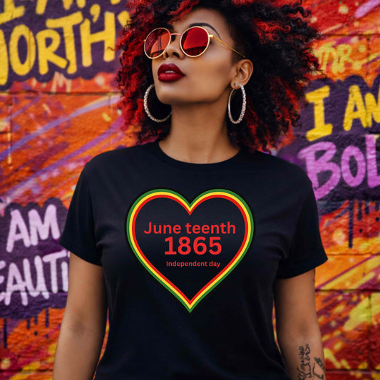 Juneteenth in a heart. T-Shirt