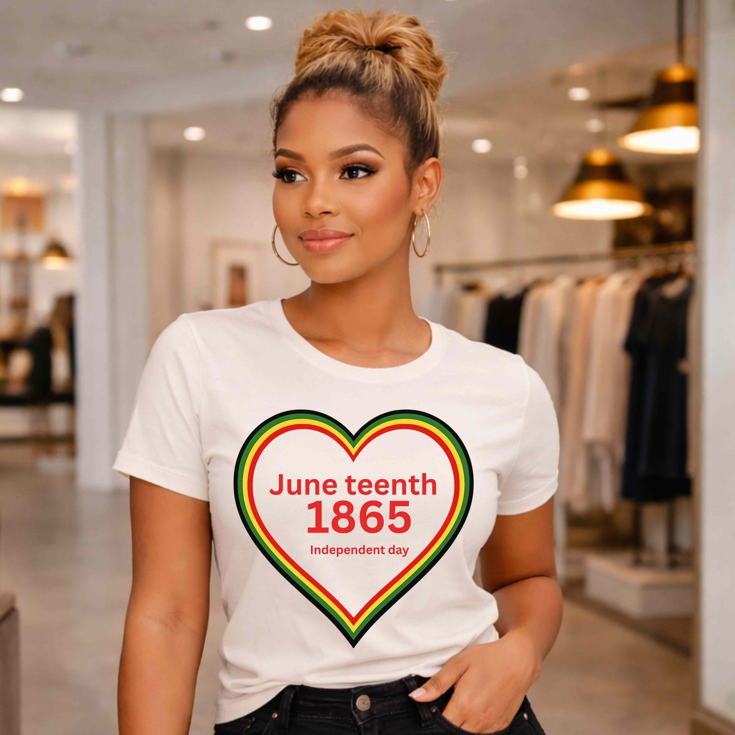 Juneteenth in a heart. T-Shirt