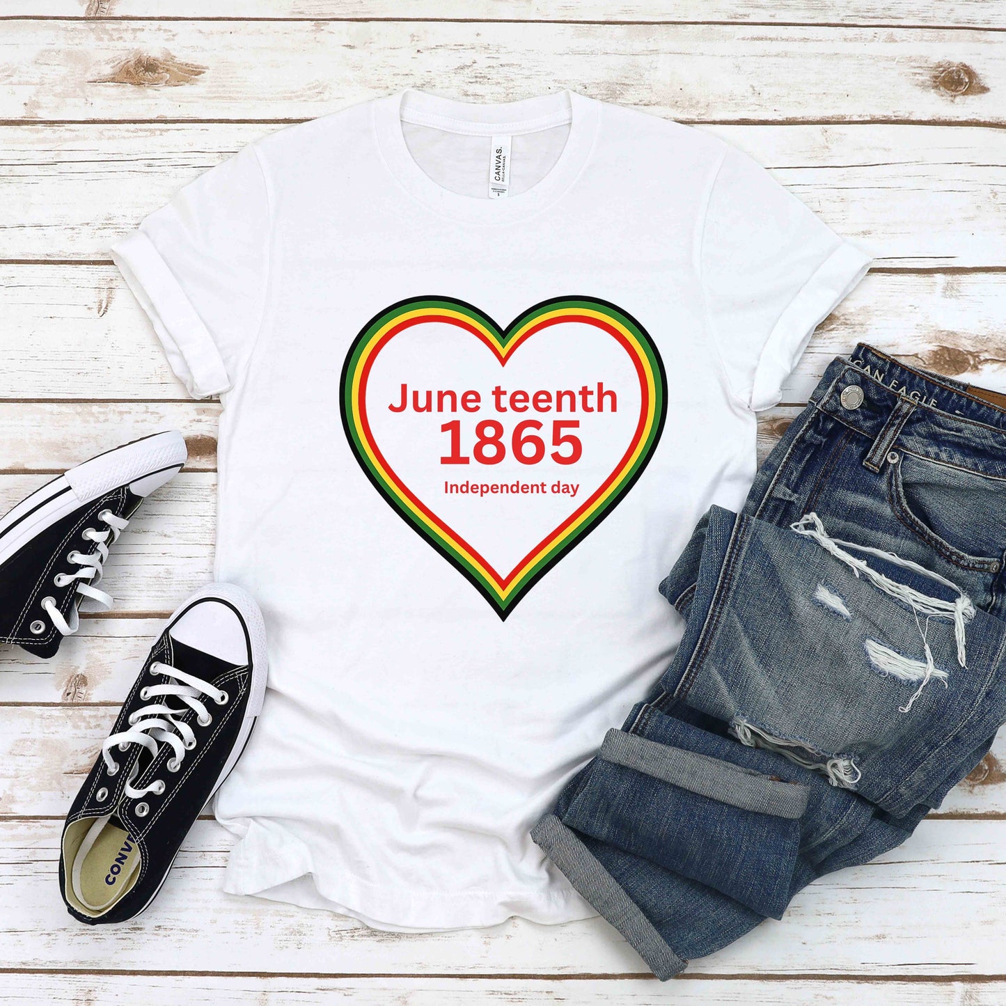 Juneteenth in a heart. T-Shirt