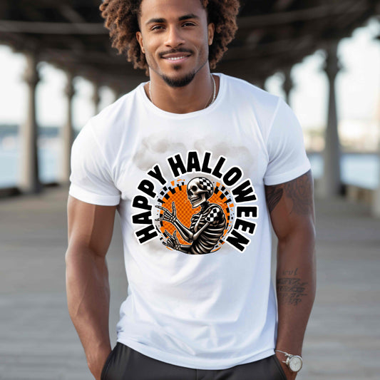 man, happy Halloween Skelton. T-Shirt