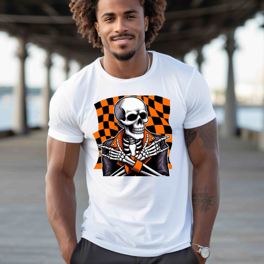 man Skelton with arms crossed  Halloween . T-Shirt