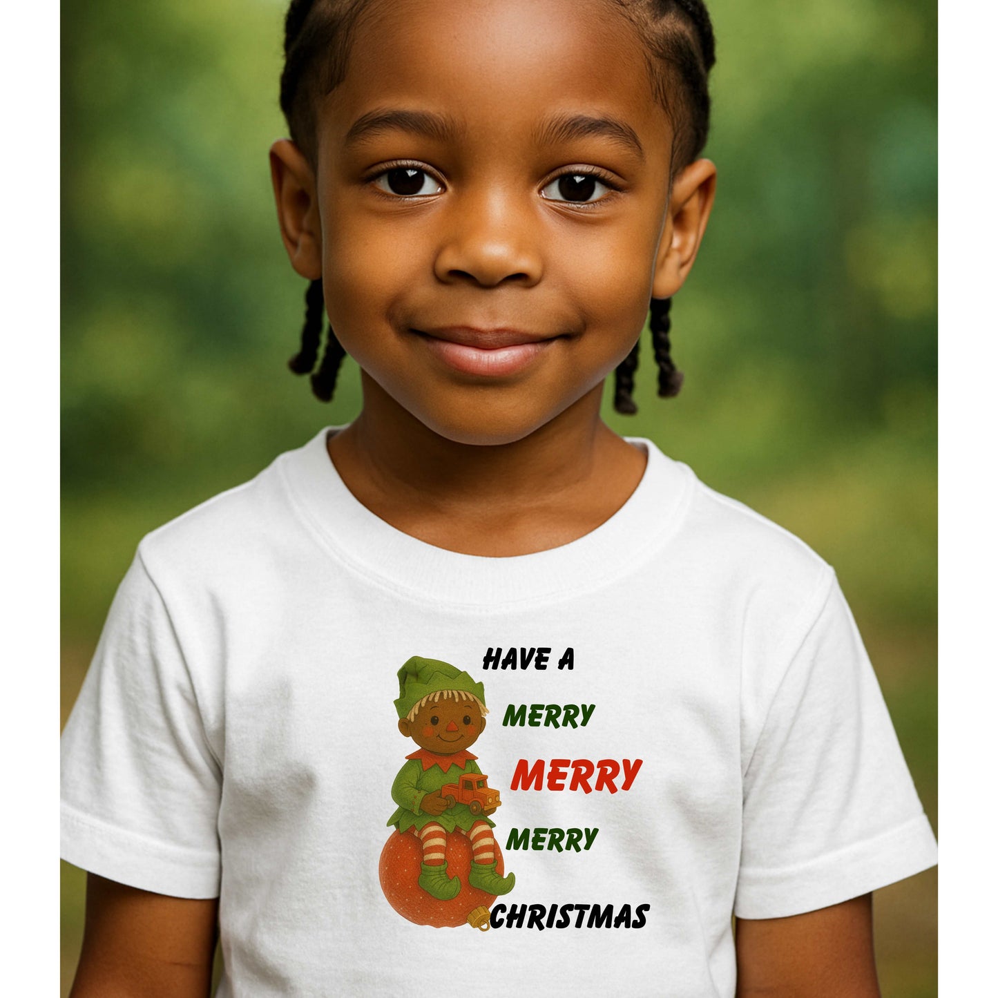 ELF HAVE A MERRTY, MERRY, MERRY CHRISTMAS  Youth LS T-Shirt