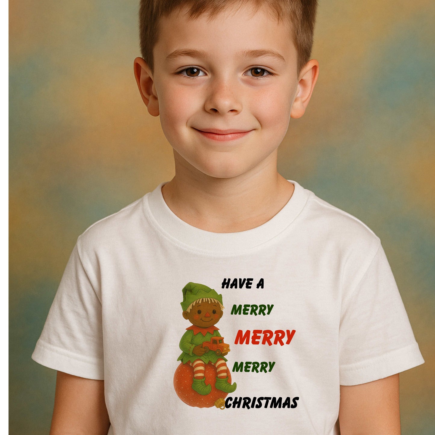 ELF HAVE A MERRTY, MERRY, MERRY CHRISTMAS  Youth LS T-Shirt
