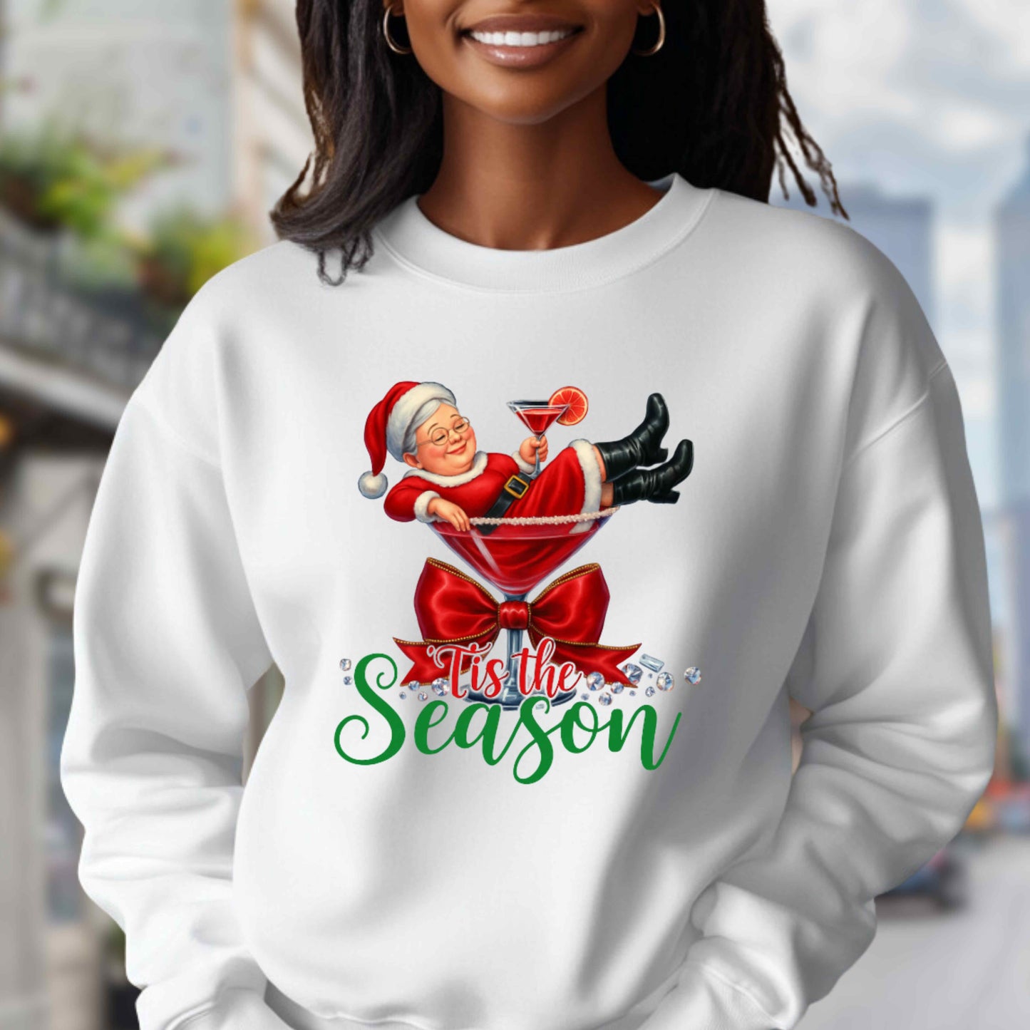 Mrs. Clause sleeping Champaigne glass Christmas  .   Pullover Hoodie