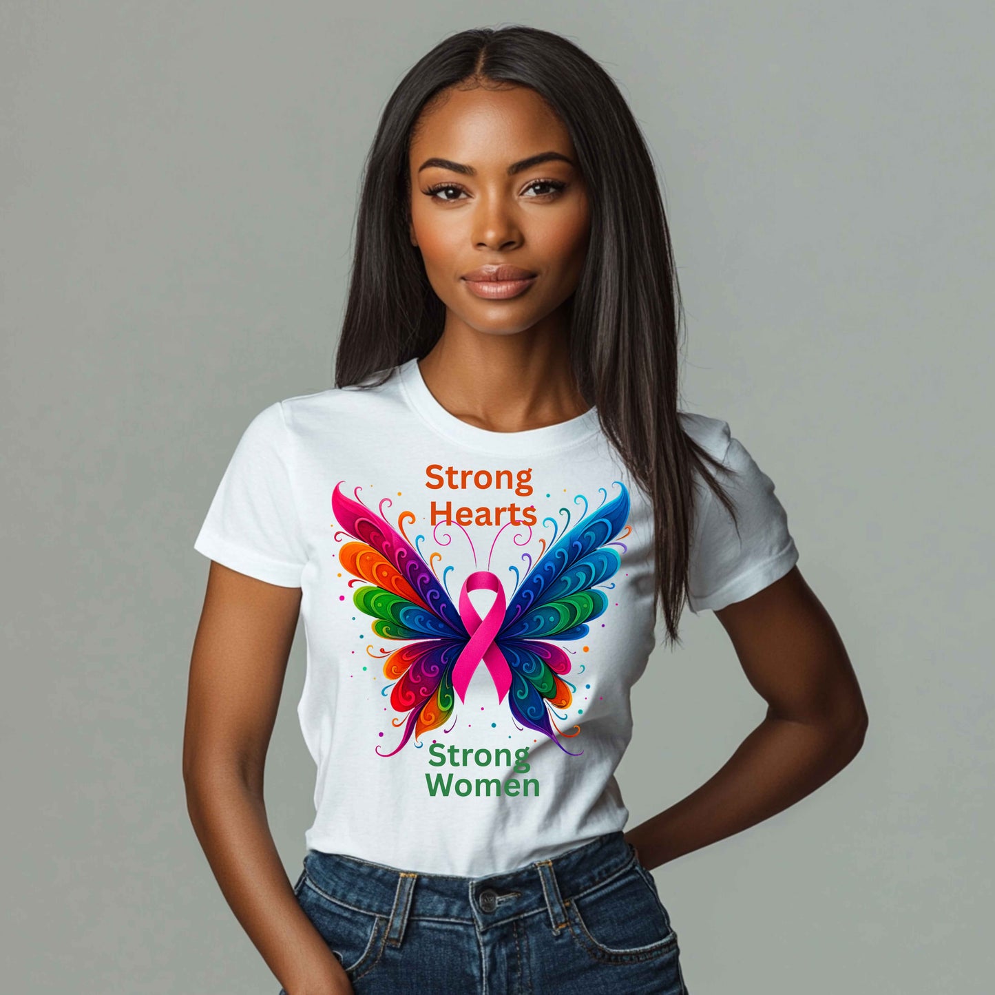 Strong heart strong woman,  breast cancer awareness.  . T-Shirt