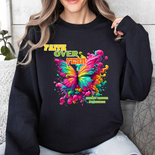 Faith over fear. breast cancer.   Pullover Hoodie