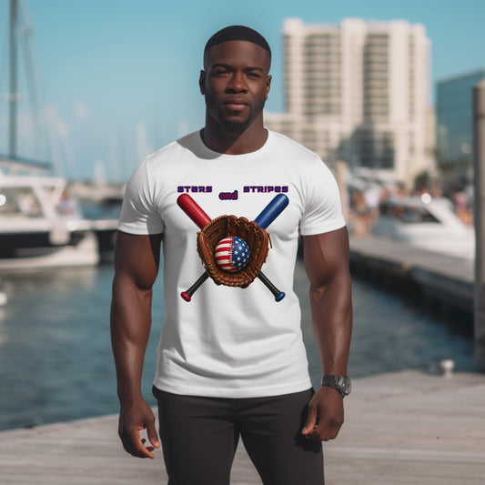 stars and stripes and baseball. T-Shirt