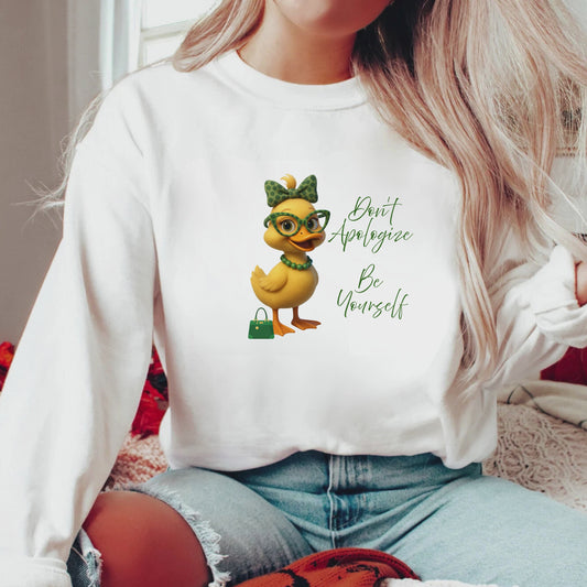 Don't Apologize Be Yourself  Crewneck Pullover Sweatshirt