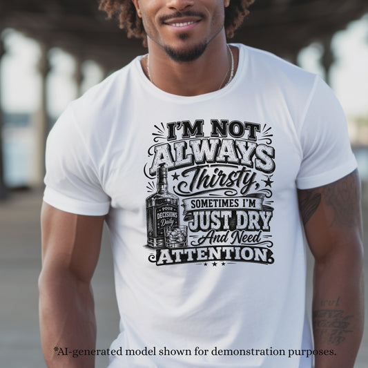I'M NOT ALWAYS THIRSTY SOMETIMES I'M JUST DRY AND NEED ATTENTION.. T-Shirt