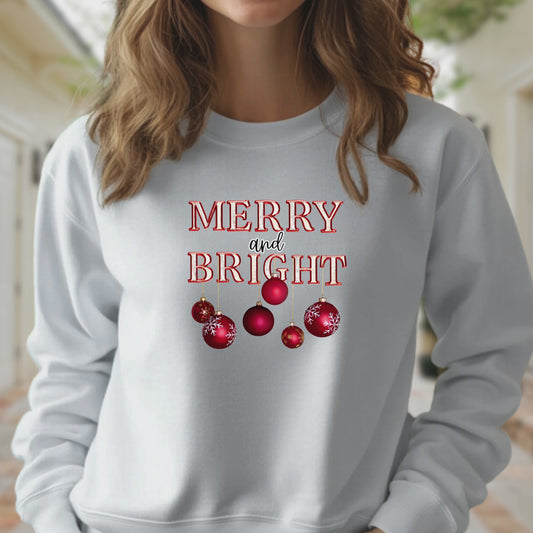 MERRY AND BRIGHT ORANMENTS   Pullover Hoodie