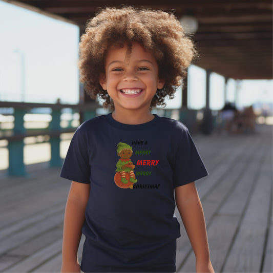 ELF HAVE A MERRTY, MERRY, MERRY CHRISTMAS  Youth LS T-Shirt