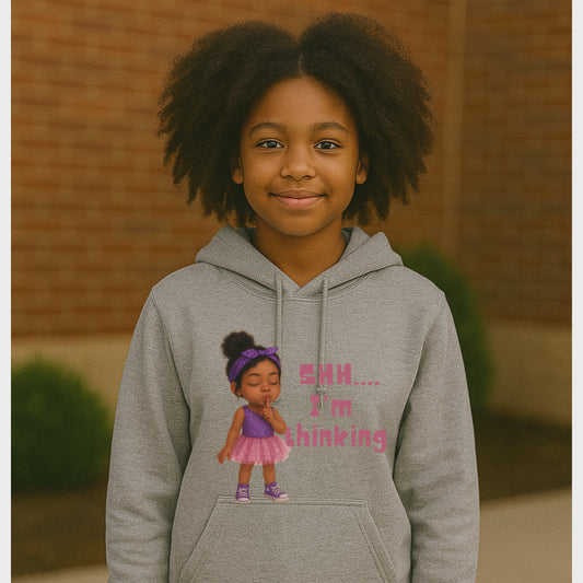 SHH,,, I'M THINKING  Youth Pullover Hoodie