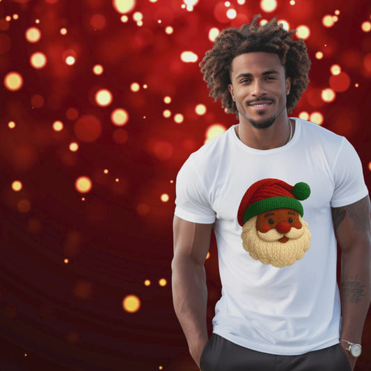 AFRICAN AMERICAN KNITTED SANTA   Pullover Hoodie