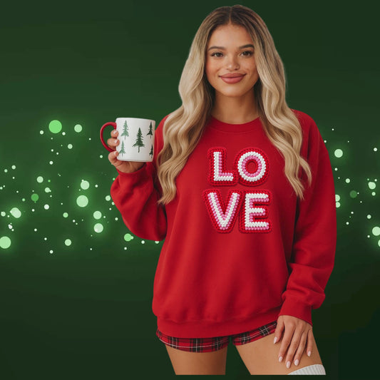 crochet love   Crewneck Pullover Sweatshirt