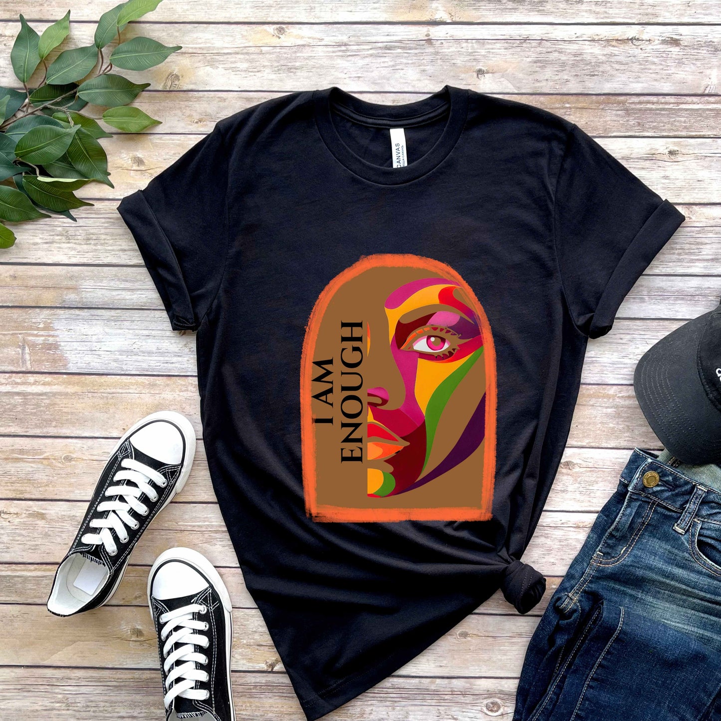 I AM ENOUGH ABSTRACT FACE. T-Shirt