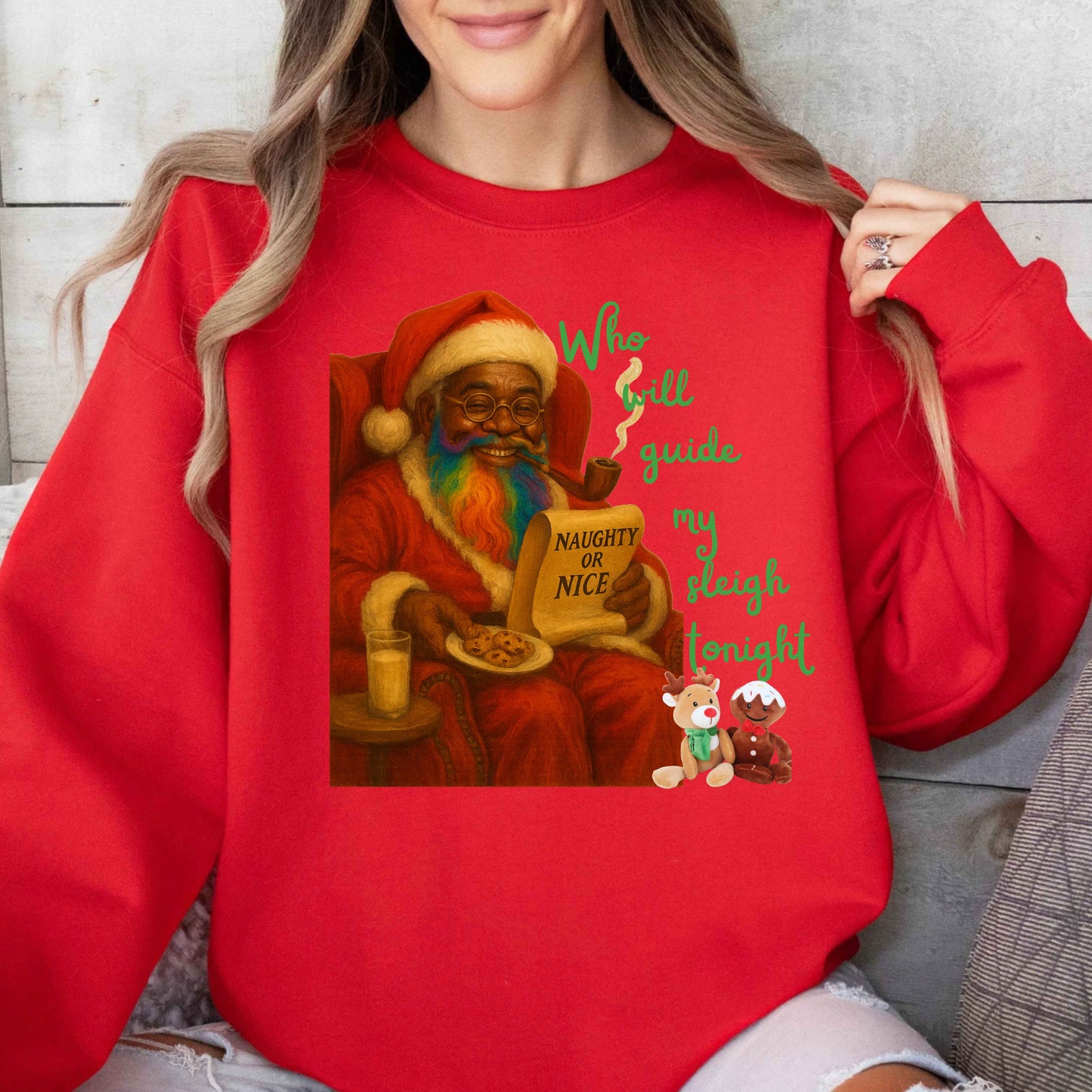 Santa who will guide my sleigh   Pullover Hoodie
