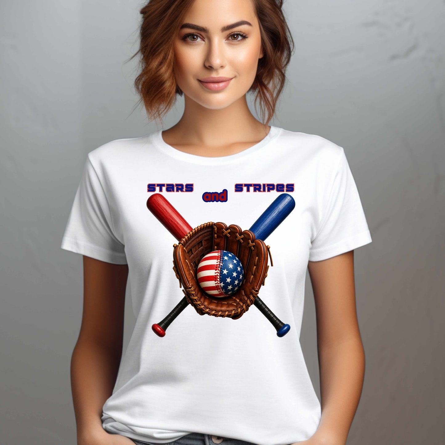 stars and stripes and baseball. T-Shirt