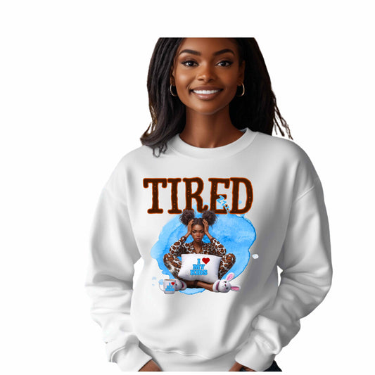 Tired mom with pillow I love my kids Pullover Hoodie