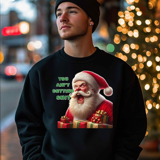 Santa you ain't getting shit   Pullover Hoodie
